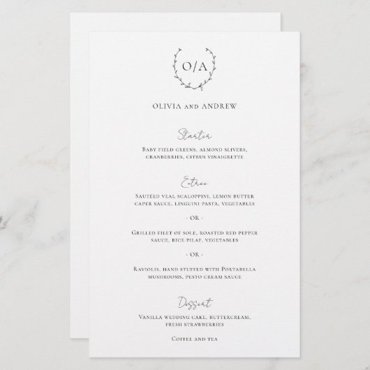 Klassiek monogram met schaarste en legant bruiloft (Voorkant / Achterkant)