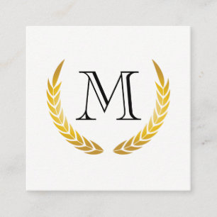 Klassiek monogram met stijlvolle decoratieve eleme vierkante visitekaartje