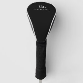 Klassiek Monogram Minimalistisch Zwart en Wit Eleg Golfheadcover