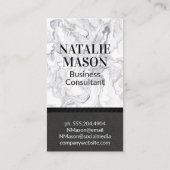 Klassiek monogram | Modern marmer | Zwarte textuur Visitekaartje (Achterkant)