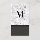Klassiek monogram | Modern marmer | Zwarte textuur Visitekaartje (Voorkant)