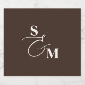 Klassiek Monogram Moderne Ampersand Bruiloft Likeurfles Etiket (Enkel label)