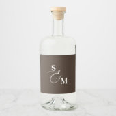 Klassiek Monogram Moderne Ampersand Bruiloft Likeurfles Etiket (Voorkant)