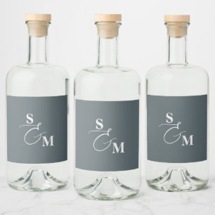 Klassiek Monogram Moderne Ampersand Trouw Likeurfles Etiket