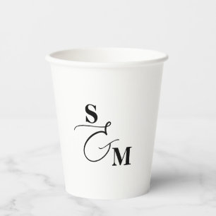 Klassiek Monogram Moderne Ampersand Trouw Papieren Bekers
