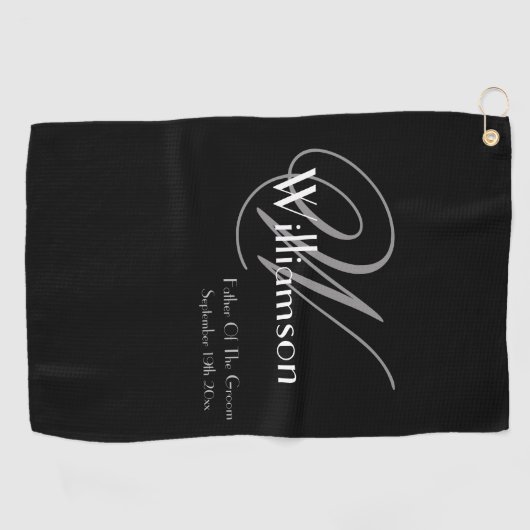 Klassiek Monogram Moderne Cadeau voor Vader van de Golfhanddoek (Horizontaal)