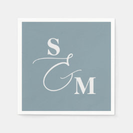 Klassiek Monogram Moderne Script Ampersand Trouw Servet
