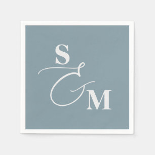 Klassiek Monogram Moderne Script Ampersand Trouw Servet