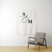 Klassiek Monogram Moderne Script Ampersand Trouw Wandkleed (In situ)