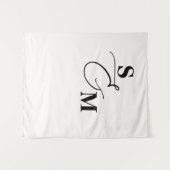 Klassiek Monogram Moderne Script Ampersand Trouw Wandkleed (Voorkant (horizontaal))