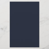Klassiek Monogram Navy Blauwe Rand Briefpapier (Achterkant)