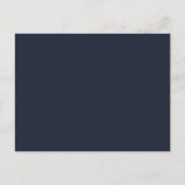 Klassiek Monogram Navy Blauwe Rand Briefpapier Briefkaart (Achterkant)