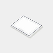 Klassiek Monogram Navy Blauwe Rand Briefpapier Post-it® Notes (Schuin)