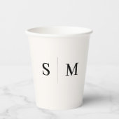 Klassiek Monogram Off Wit Papieren Bekers (Voorkant)