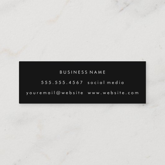 Klassiek Monogram Oranje met Arc-tekst Mini Visitekaartje (Achterkant)