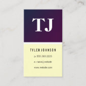 Klassiek Monogram Paarse Geel Patroon Visitekaartje (Voorkant)