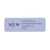 Klassiek Monogram Periwinkle Trouw Retouradres Etiket (Voorkant)