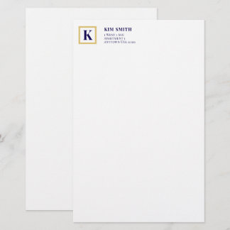 Klassiek Monogram Persoonlijk Stationery | Goud & Briefpapier