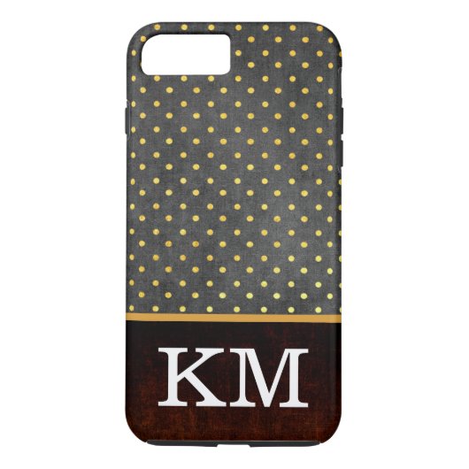 Klassiek Monogram Polka stippen Case-Mate iPhone Case (Achterkant)