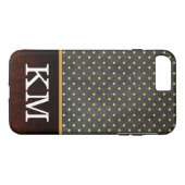 Klassiek Monogram Polka stippen Case-Mate iPhone Case (Achterkant (Horizontaal))