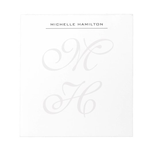Klassiek Monogram Professioneel Eenvoudig Minimali Notitieblok (Voorkant)