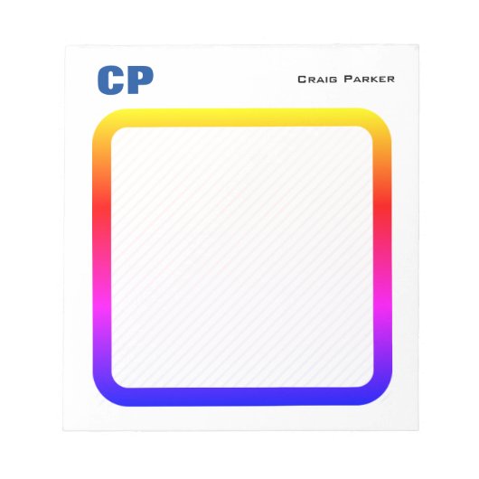 Klassiek Monogram Professioneel Eenvoudig Minimali Notitieblok (Voorkant)