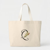Klassiek monogram Q rood witte bloem moeder cadeau Grote Tote Bag (Voorkant)