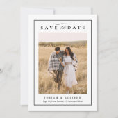 Klassiek Monogram QR Code 2 Foto Bruiloft Save The Date (Voorkant)