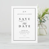 Klassiek Monogram QR Code Foto Bruiloft Save The Date (Staand voorkant)