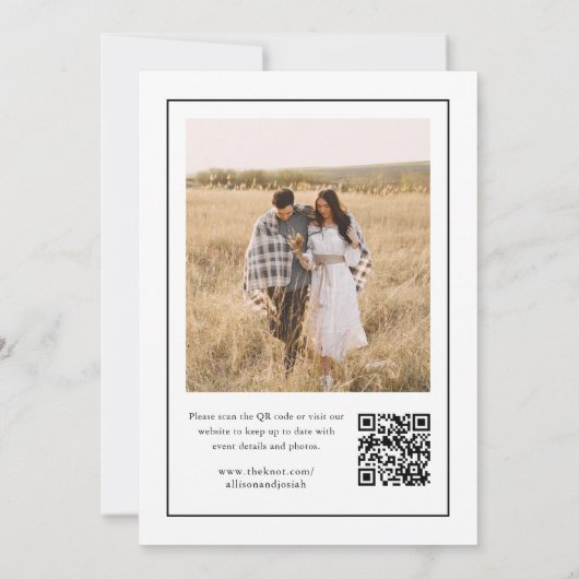 Klassiek Monogram QR Code Foto Bruiloft Save The Date (Achterkant)