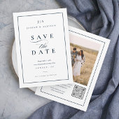 Klassiek Monogram QR Code Foto Bruiloft Save The Date