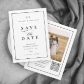 Klassiek Monogram QR Code Foto Bruiloft Save The Date