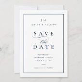 Klassiek Monogram QR Code Foto Bruiloft Save The Date (Voorkant)