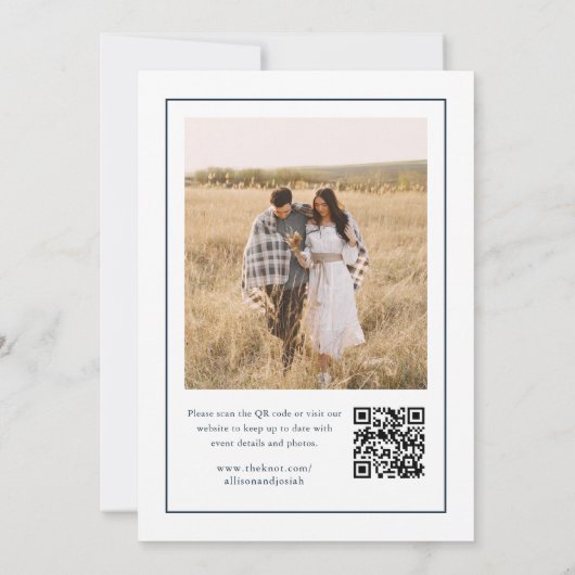 Klassiek Monogram QR Code Foto Bruiloft Save The Date (Achterkant)