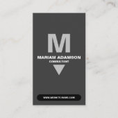 Klassiek (Monogram QR) Zilver & Mat Zwart Visitekaartje (Voorkant)