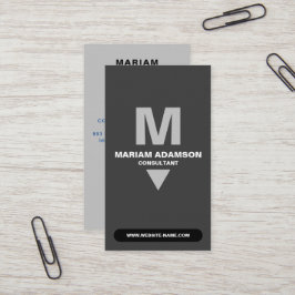 Klassiek (Monogram QR) Zilver & Matzwart Visitekaartje