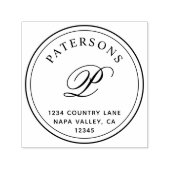 Klassiek monogram retouradres zelfinktende stempel (Design)