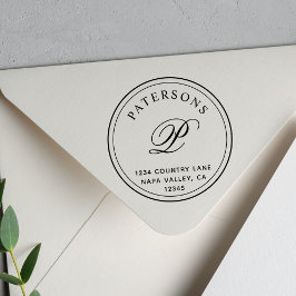 Klassiek monogram retouradres  zelfinktende stempel