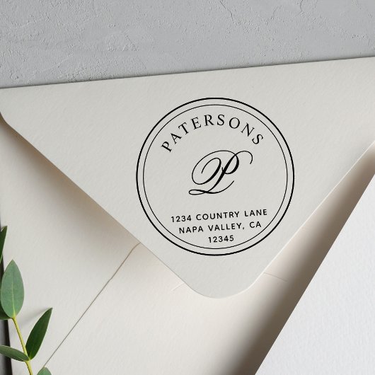 Klassiek monogram retouradres zelfinktende stempel
