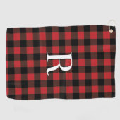 Klassiek monogram rode buffelplaid cadeau voor vad golfhanddoek (Horizontaal)