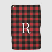 Klassiek monogram rode buffelplaid cadeau voor vad golfhanddoek (Voorkant)