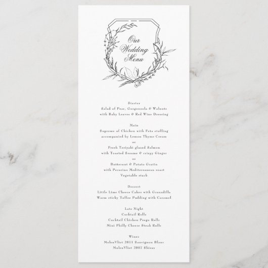klassiek monogram romantisch Onze bruiloft Menu (Voorkant)