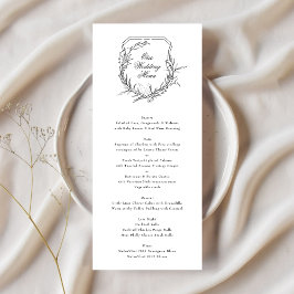klassiek monogram romantisch Onze bruiloft Menu