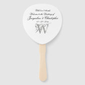 Klassiek Monogram Romantisch Witte Huwelijksprogra Handwaaier (Voorkant)