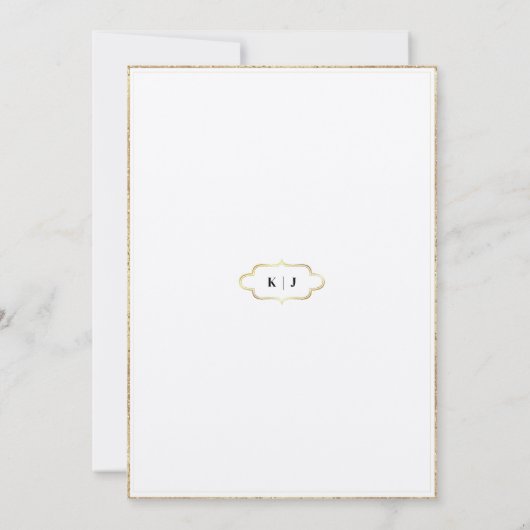 KLASSIEK MONOGRAM & ROMANTISCHE KALLIGRAFIE BRUILO KAART (Achterkant)