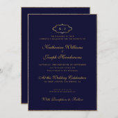 KLASSIEK MONOGRAM & ROMANTISCHE KALLIGRAFIE BRUILO KAART (Voorkant / Achterkant)