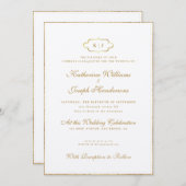 KLASSIEK MONOGRAM & ROMANTISCHE KALLIGRAFIE BRUILO KAART (Voorkant / Achterkant)