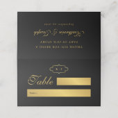 KLASSIEK MONOGRAM & ROMANTISCHE KALLIGRAFIE BRUILO PLAATSKAARTJE (Buitenkant ongevouwen)