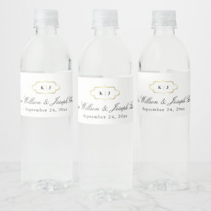KLASSIEK MONOGRAM & ROMANTISCHE KALLIGRAFIE BRUILO WATERFLES ETIKET