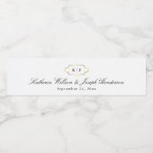 KLASSIEK MONOGRAM & ROMANTISCHE KALLIGRAFIE BRUILO WATERFLES ETIKET (Enkel label)